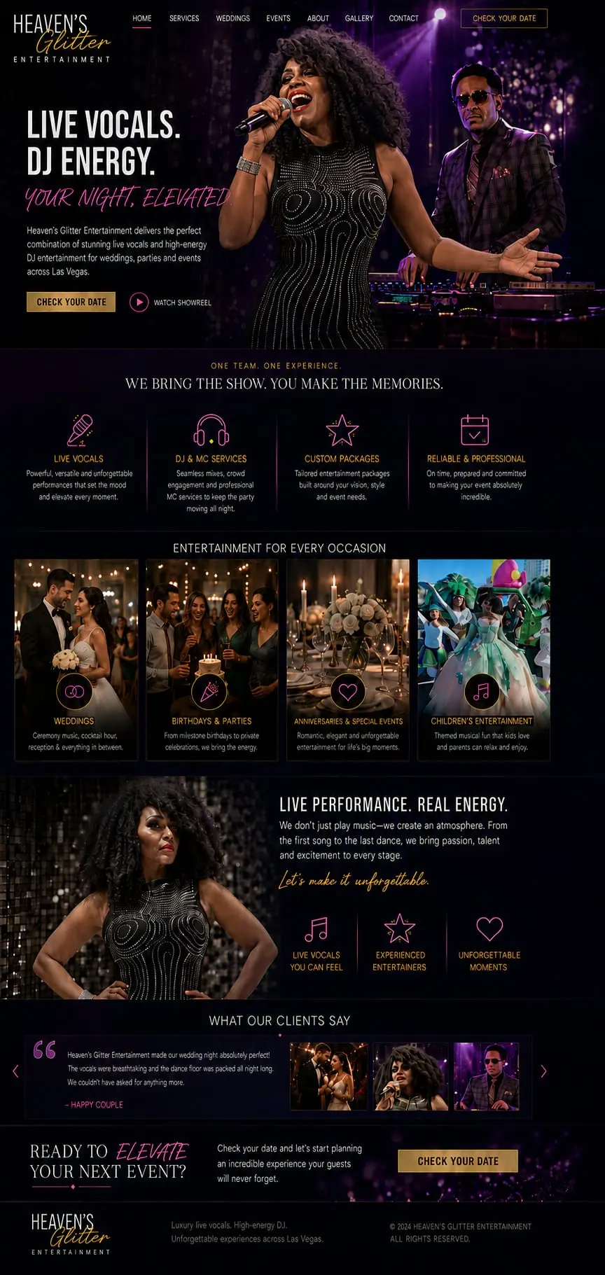 Natural & Bold: the concept mockup for Heaven's Glitter Entertainment